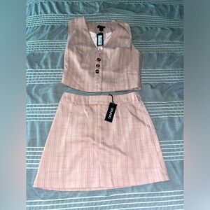 Brand new boohoo two piece vest and skirt set